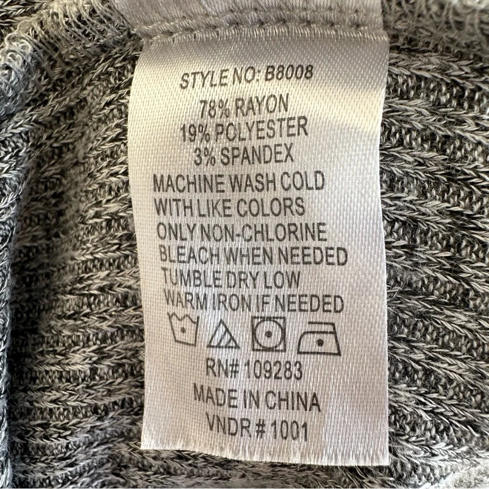 Ocean‎ Drive Gray Ribbed Zip-Up Sweater Small