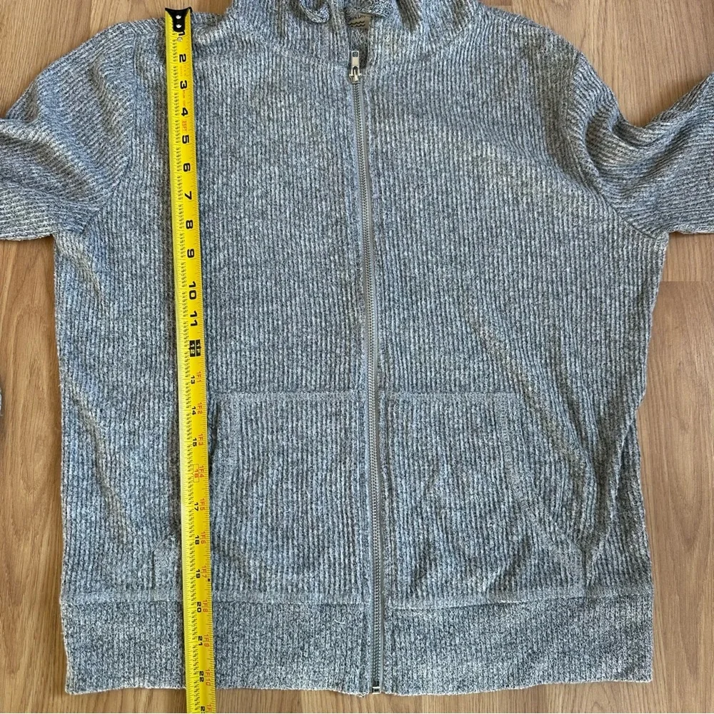 Ocean‎ Drive Gray Ribbed Zip-Up Sweater Small