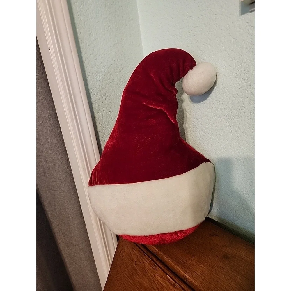 Vintage ITR Festive Christmas Santa Hat Holiday Puffy Throw Pillow Decor‎ 18