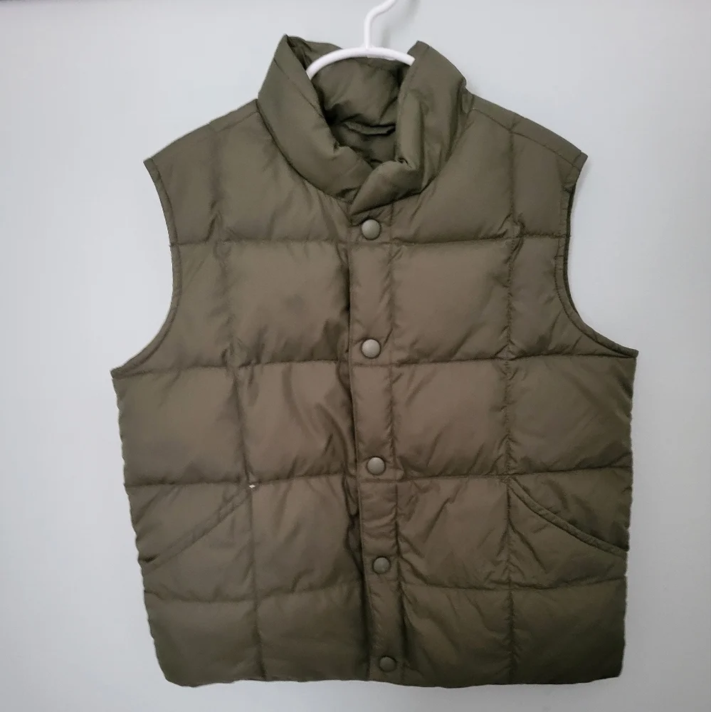 Lands'‎ End Kids Boys Unisex Snap Button Puffer Sleeveless Vest Green Large 6x-7