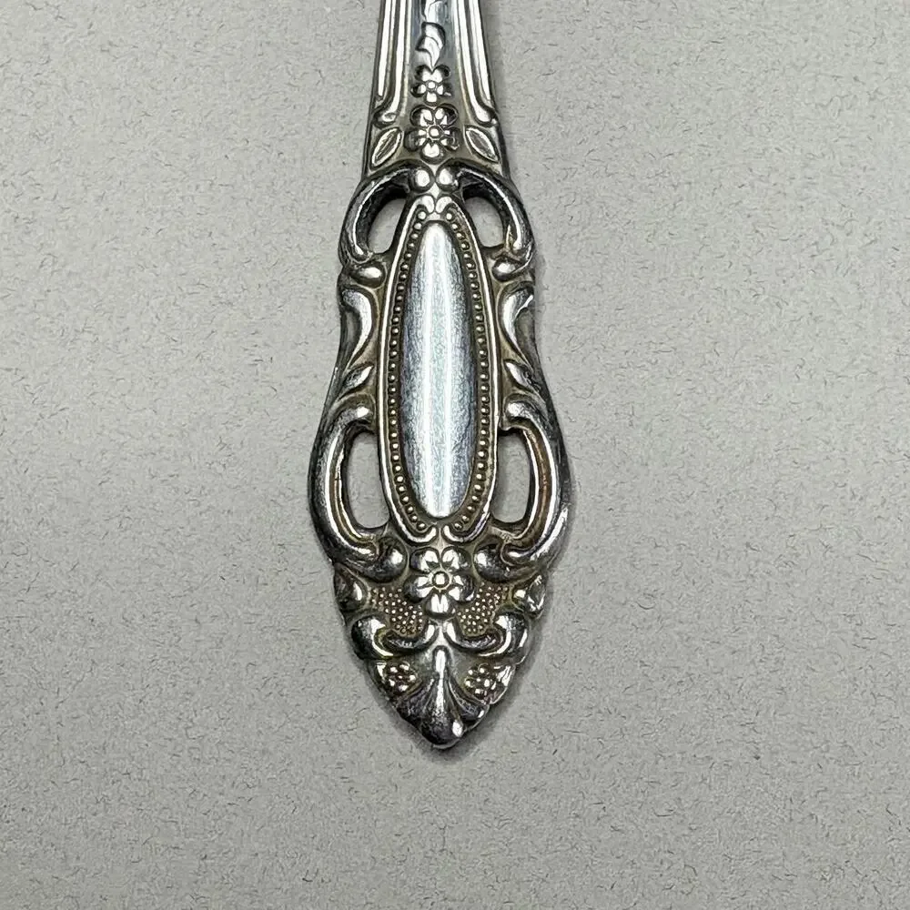 United Silver Co Artistic Rose Butter Knife, Sugar or Bouillon Spoon Stainless
