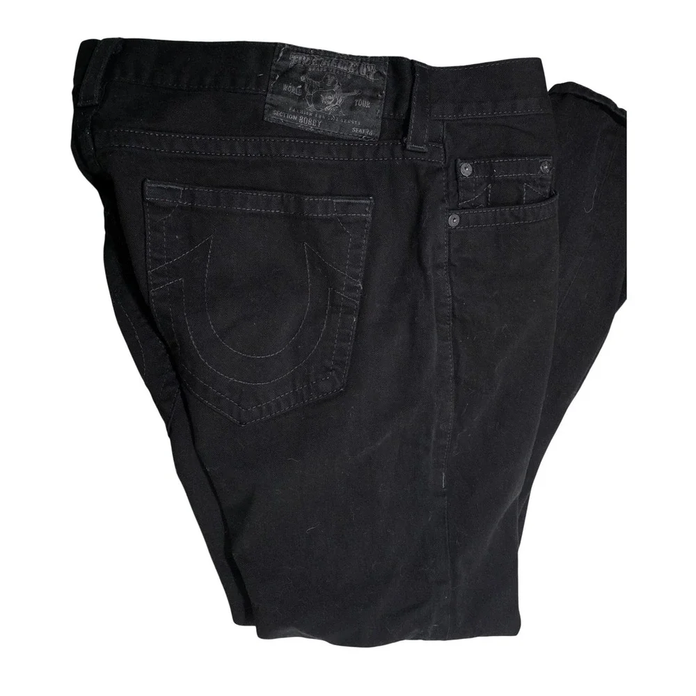 True Religion vintagey2k Bobby Jeans Mens 40 Black Straight Leg Denim