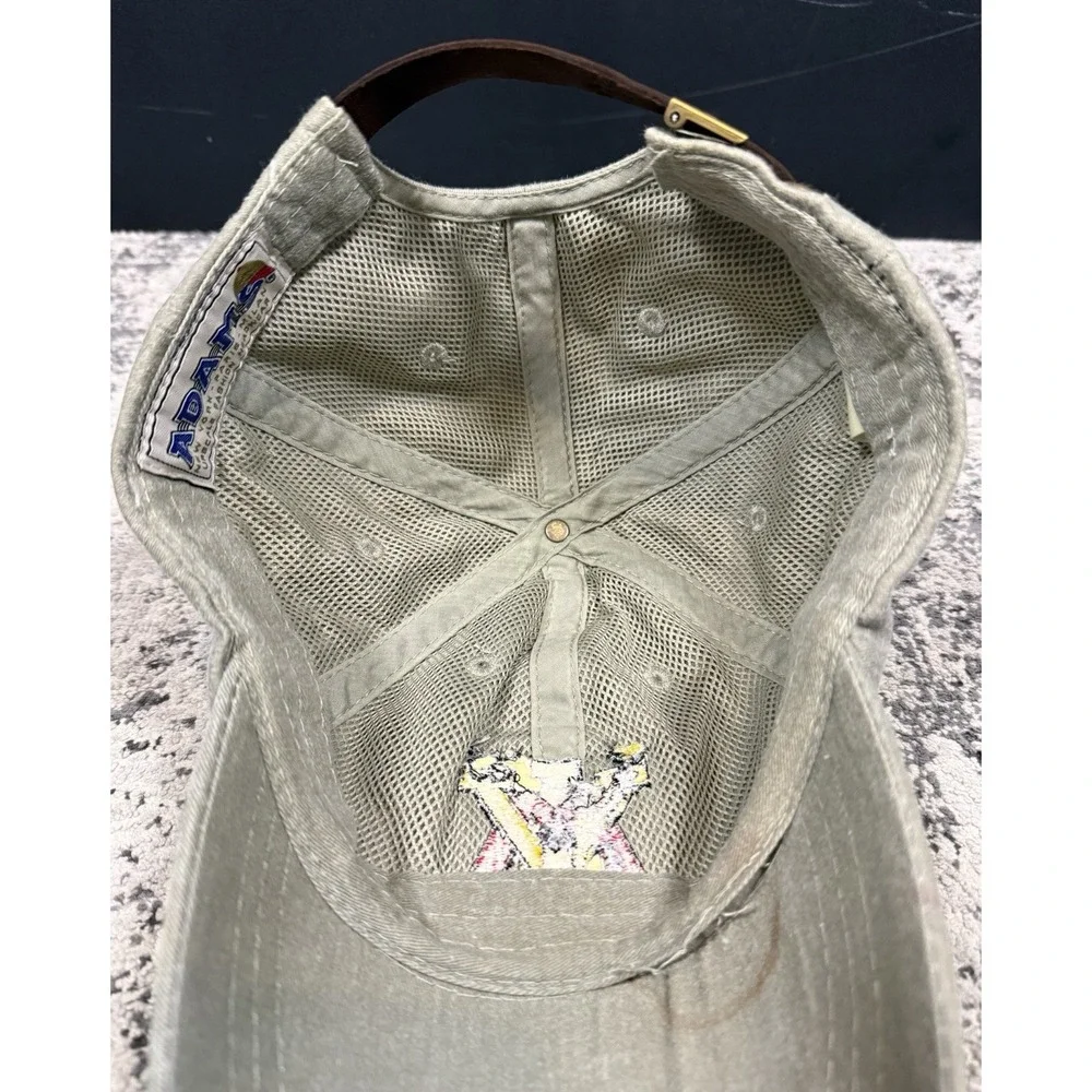 Adams Hat K95 Strapback Cap Gray Embroidered Logo Leather Strap Cotton Dad Hat