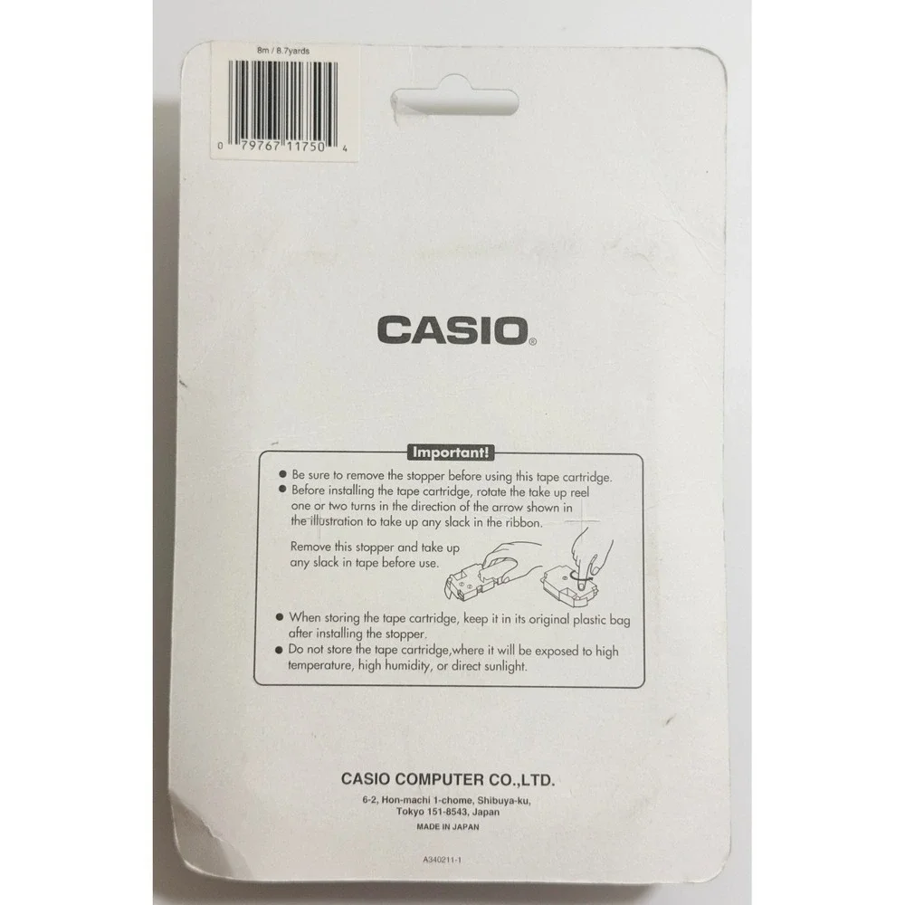 Casio XR-18WE2S EZ-Label Printer Label It! 18mm 3/4