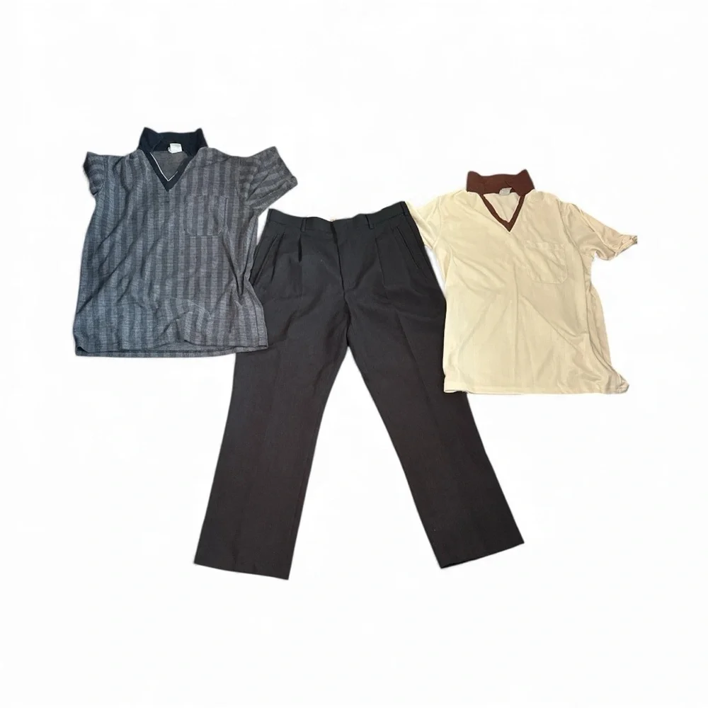 Vintage Haband Bundle of Men's Dress Pants 34x29 & Polo Shirt Medium Lot of 3