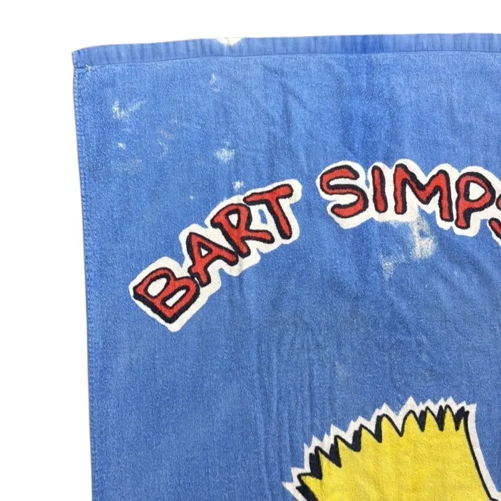 1990 Vintage Bart Simpson Radical Dude Blue Swim Towel Beach Pool