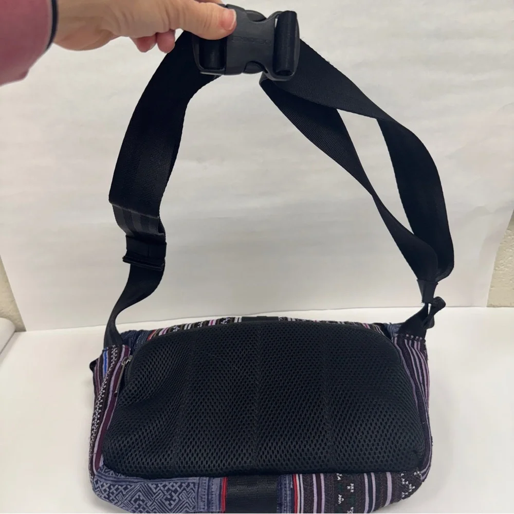 Ethnotek Multi Colored Crossbody Bag, Hand Woven Fabric sling bag Vietnam‎