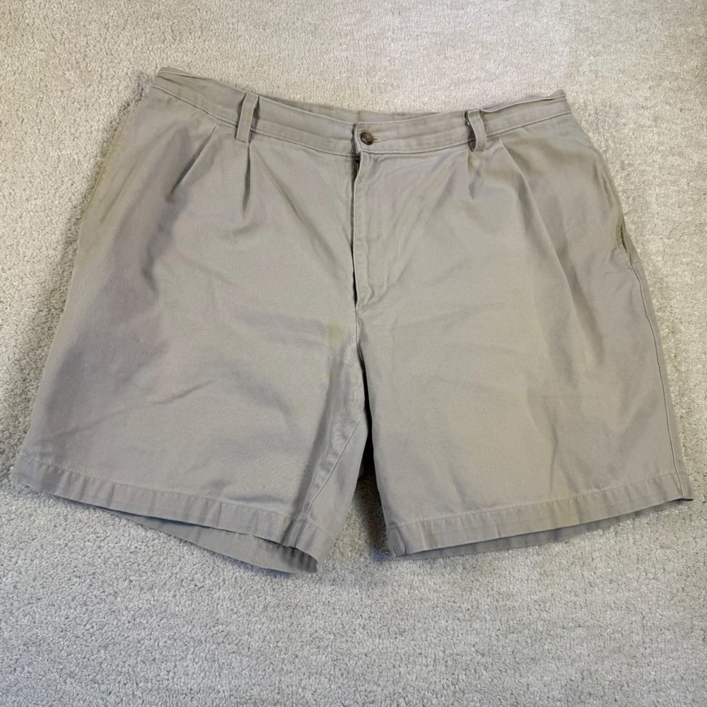 Savane Mens Khaki Chino Shorts Pleated Front Size 38 Casual Retro Y2K Classic‎