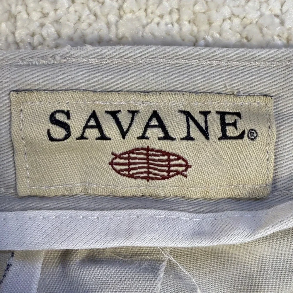Savane Mens Khaki Chino Shorts Pleated Front Size 38 Casual Retro Y2K Classic‎