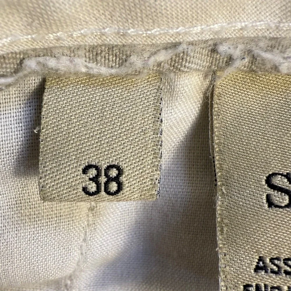 Savane Mens Khaki Chino Shorts Pleated Front Size 38 Casual Retro Y2K Classic‎