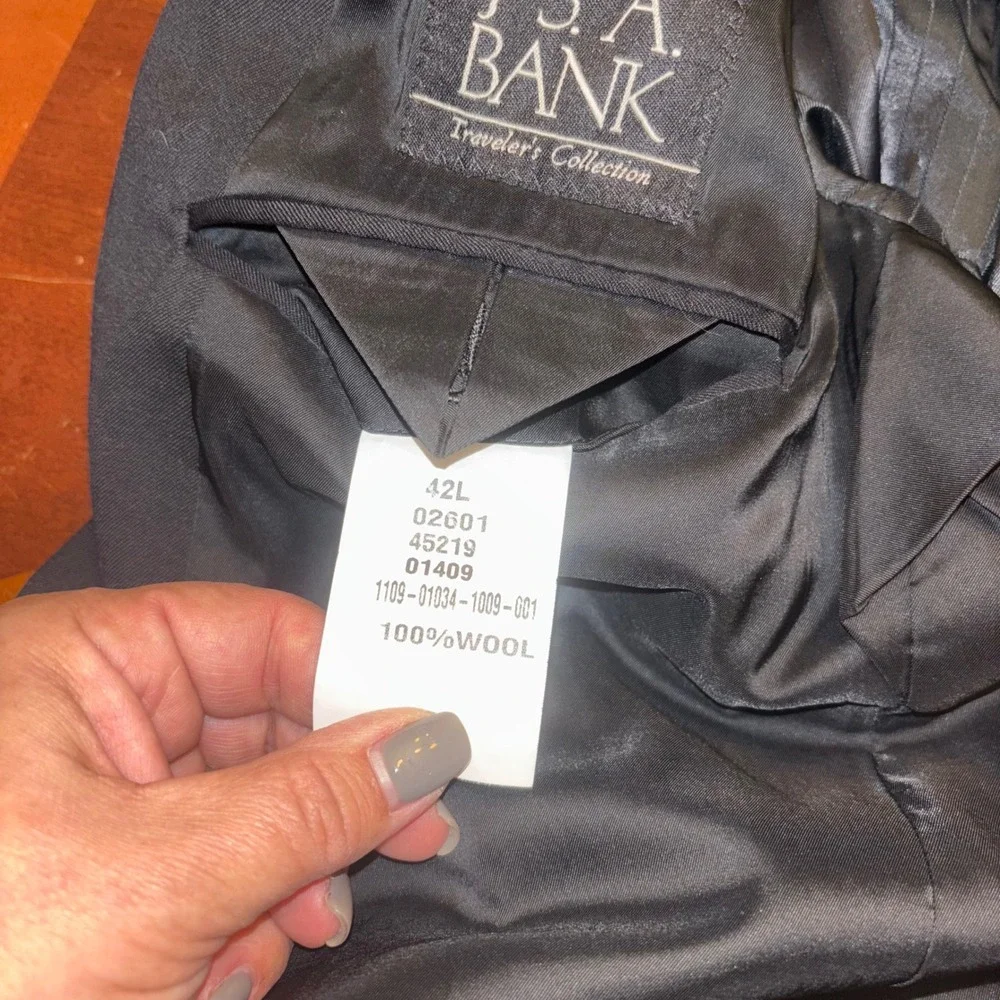 Jos A Bank | Travelers Collection | Black Wool Blazer |‎ Men's 42L