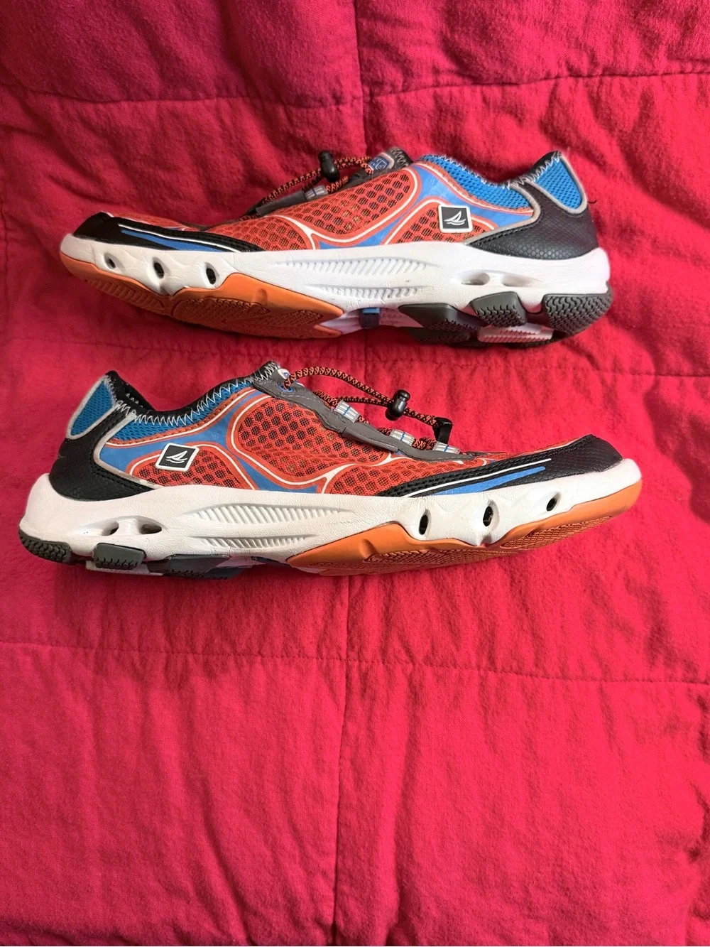 Sperry Orange and Blue Mesh H2O Slip-Ons