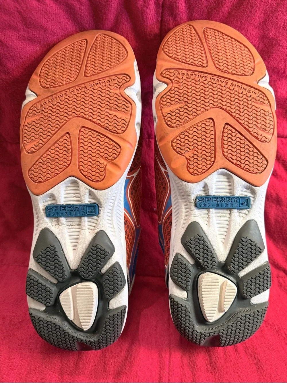 Sperry Orange and Blue Mesh H2O Slip-Ons