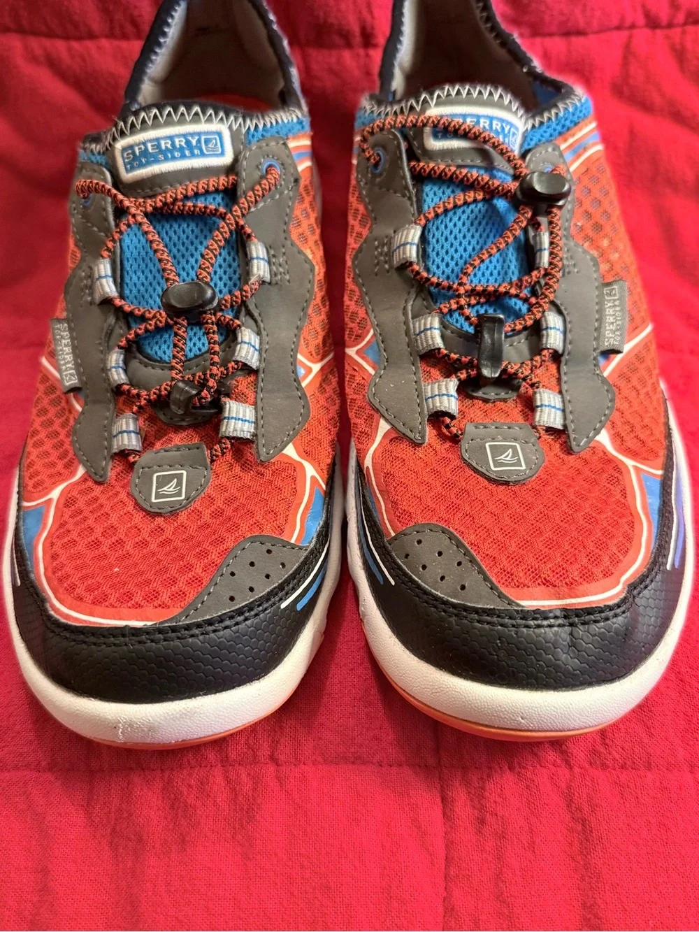 Sperry Orange and Blue Mesh H2O Slip-Ons