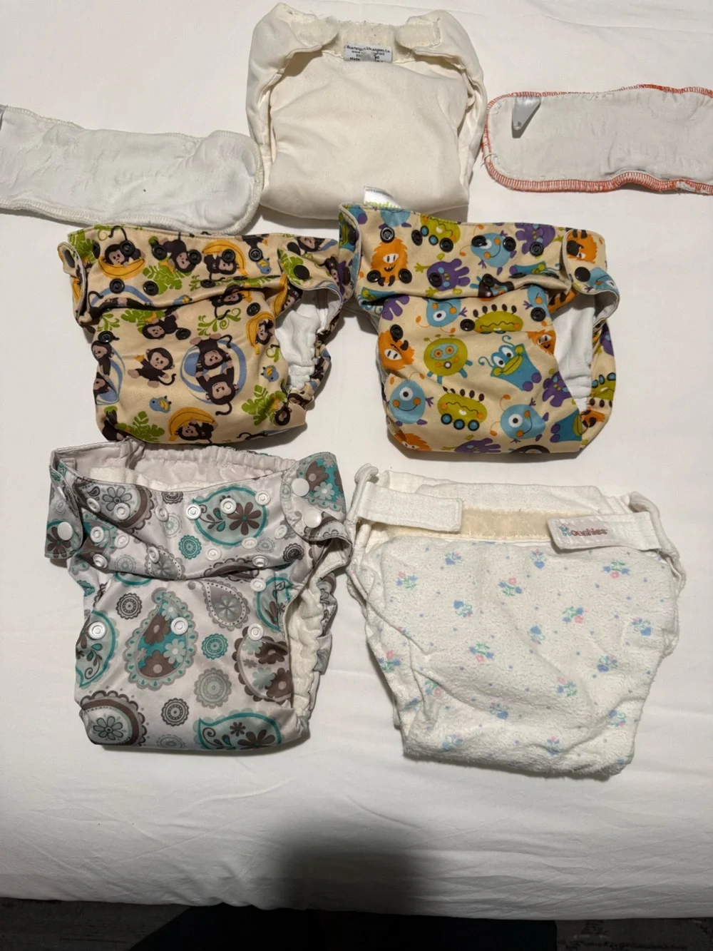 Simplex Blueberry Kids Cloth Diaper Covers - Turquoise, Gray, Yellow & Cream Mix