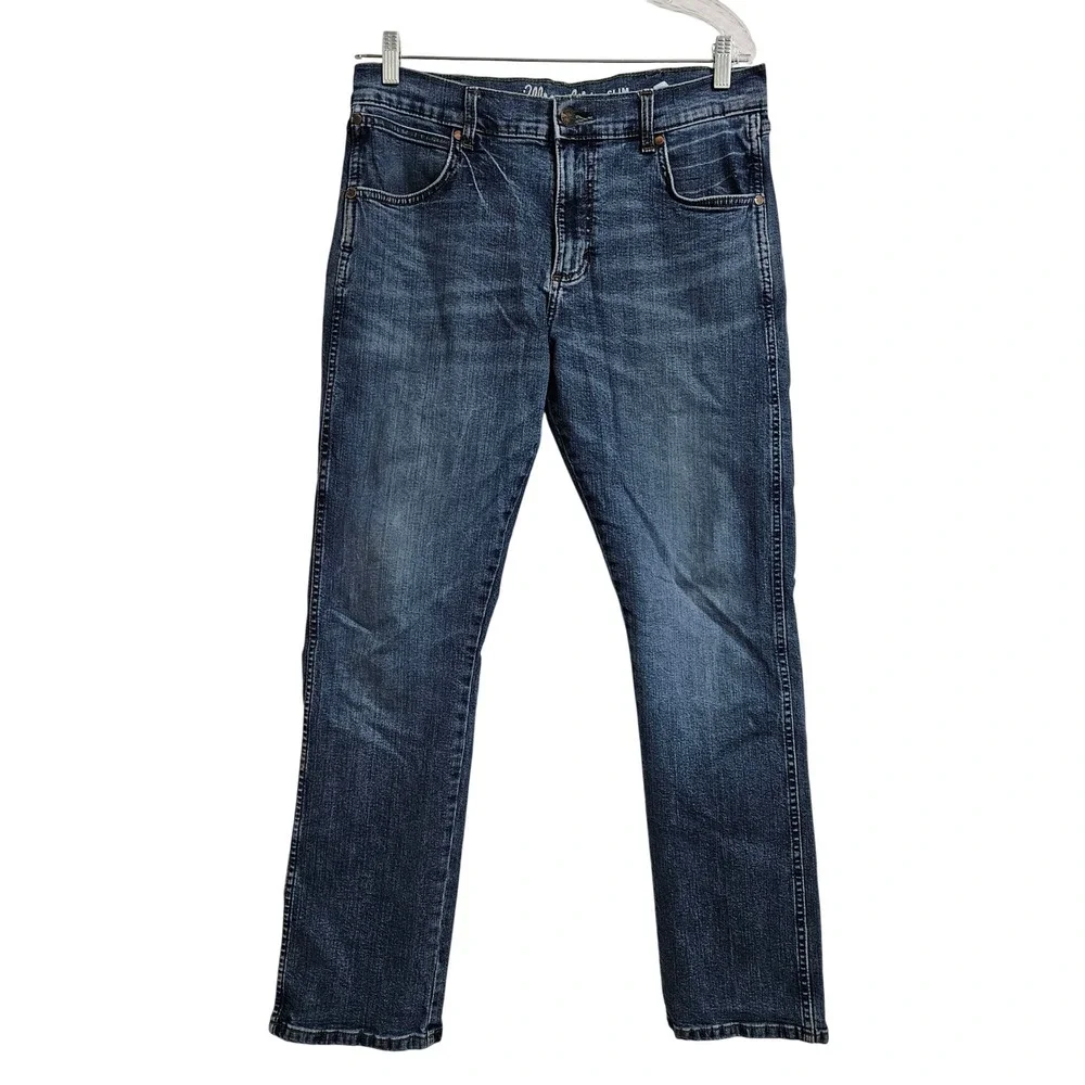 Wrangler Jeans Mens 33x32 Blue Retro Slim Straight‎ Leg Stretch Denim 112335418