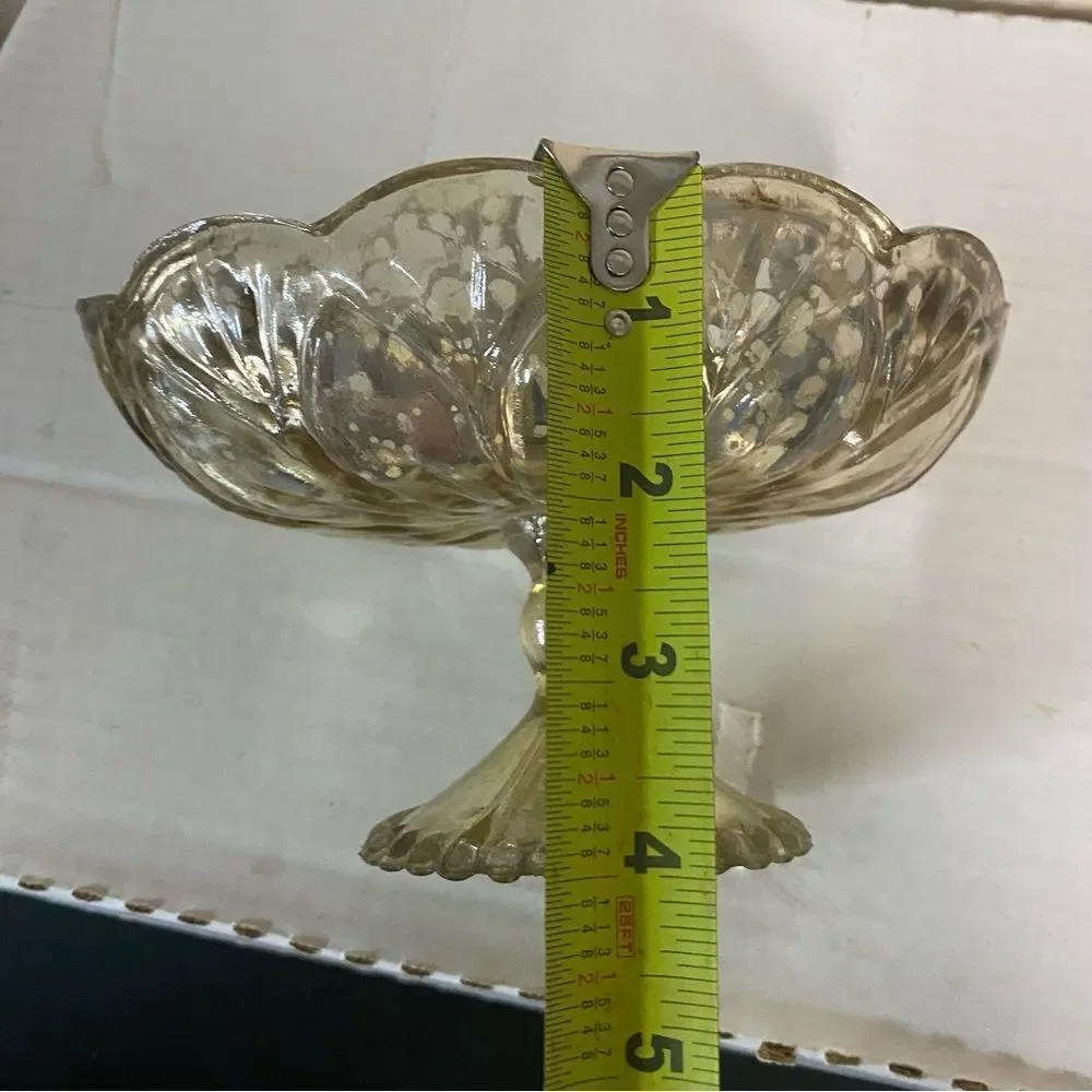 Accent Decor Gold mercury Carraway Pedestal Dish Flower Vase Wedding Centerpiec