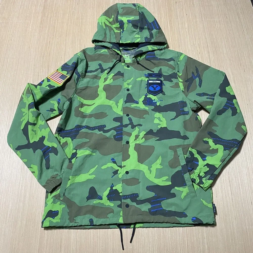 Nike BYU BRIGHAM YOUNG Team Issued Camo Military On Field Jacket‎ Medium DQ2218
