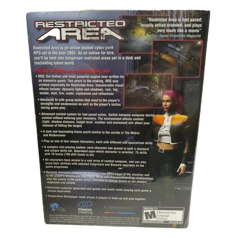 Restricted Area Whiptail interactive - PC CD-Rom Software Video Game in BOX RPG
