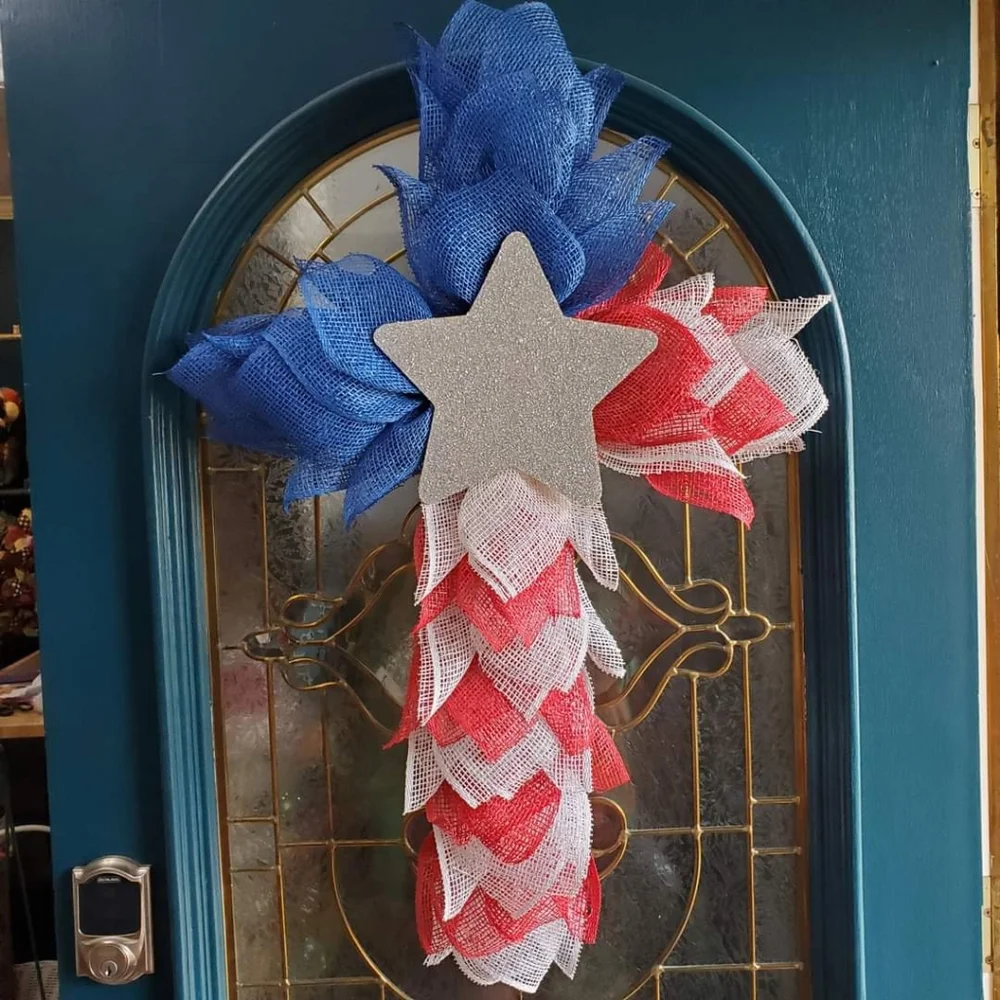 American Flag Cross Wreath