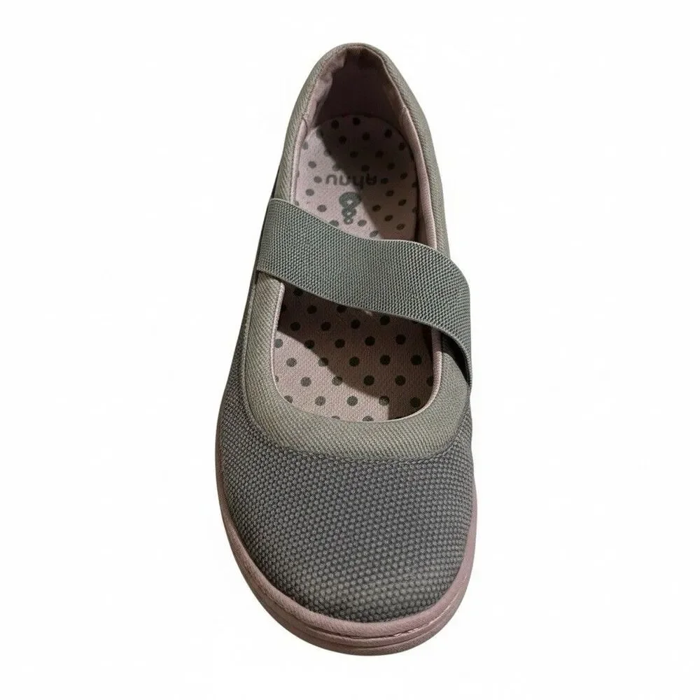 Ahnu by Teva Telegraph Women's Size 10 Mary Jane Flats Grey Pink Polka Dot Sport
