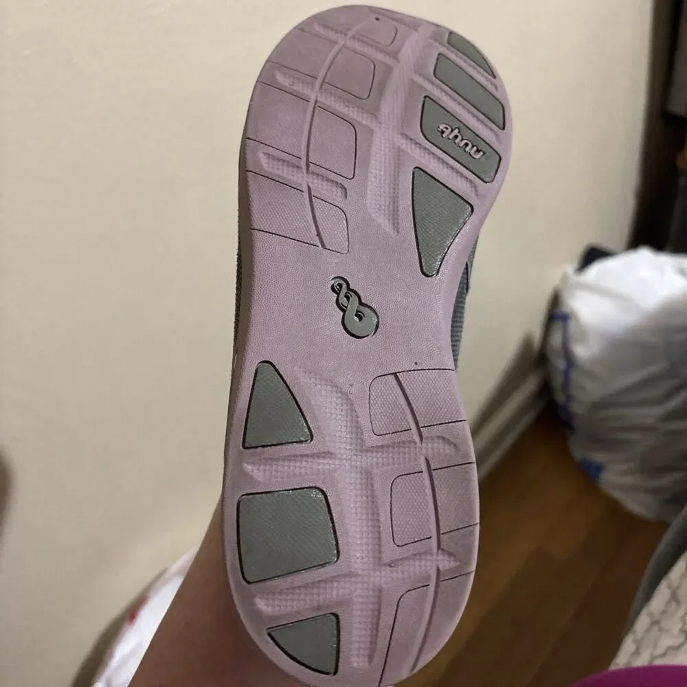 Ahnu by Teva Telegraph Women's Size 10 Mary Jane Flats Grey Pink Polka Dot Sport