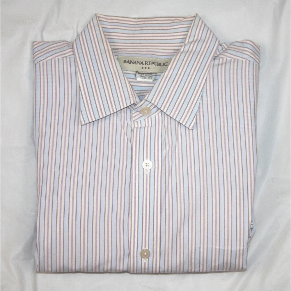 Banana Republic Men's Long‎ Sleeve Button Front Shirt Size XL 17-17 1/2