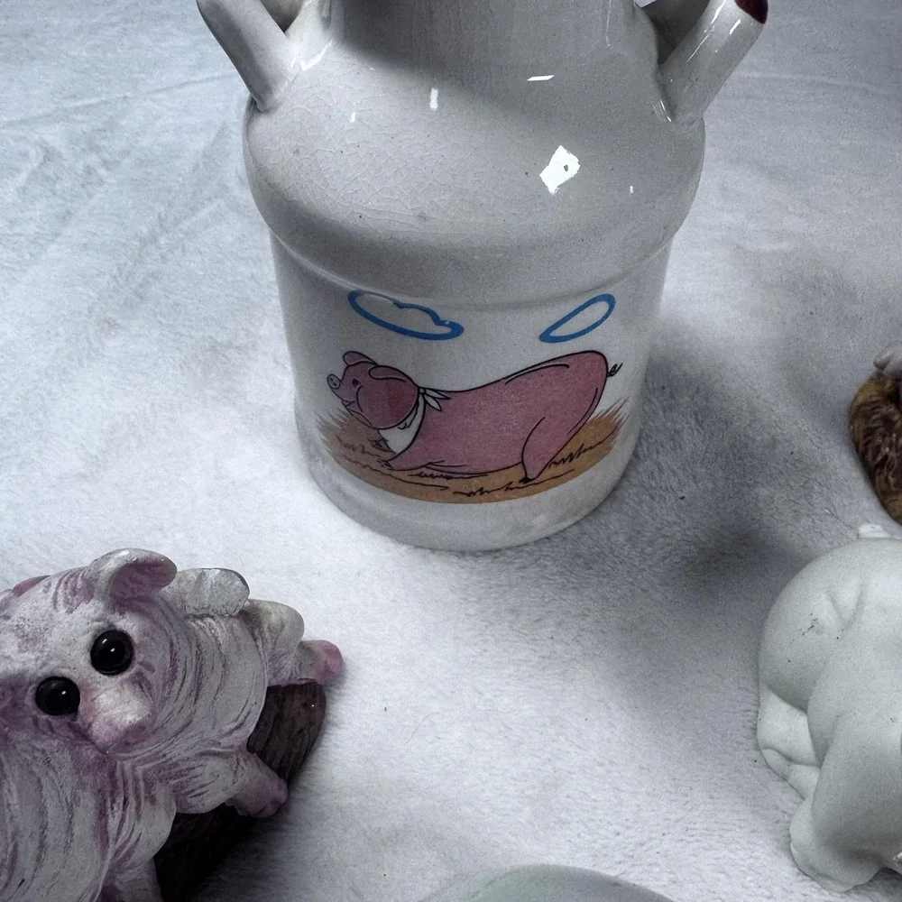 Lot 10 Pig Figurines Banks Arkansas Souvenir Farmhouse Decor Ceramic Resin Metal