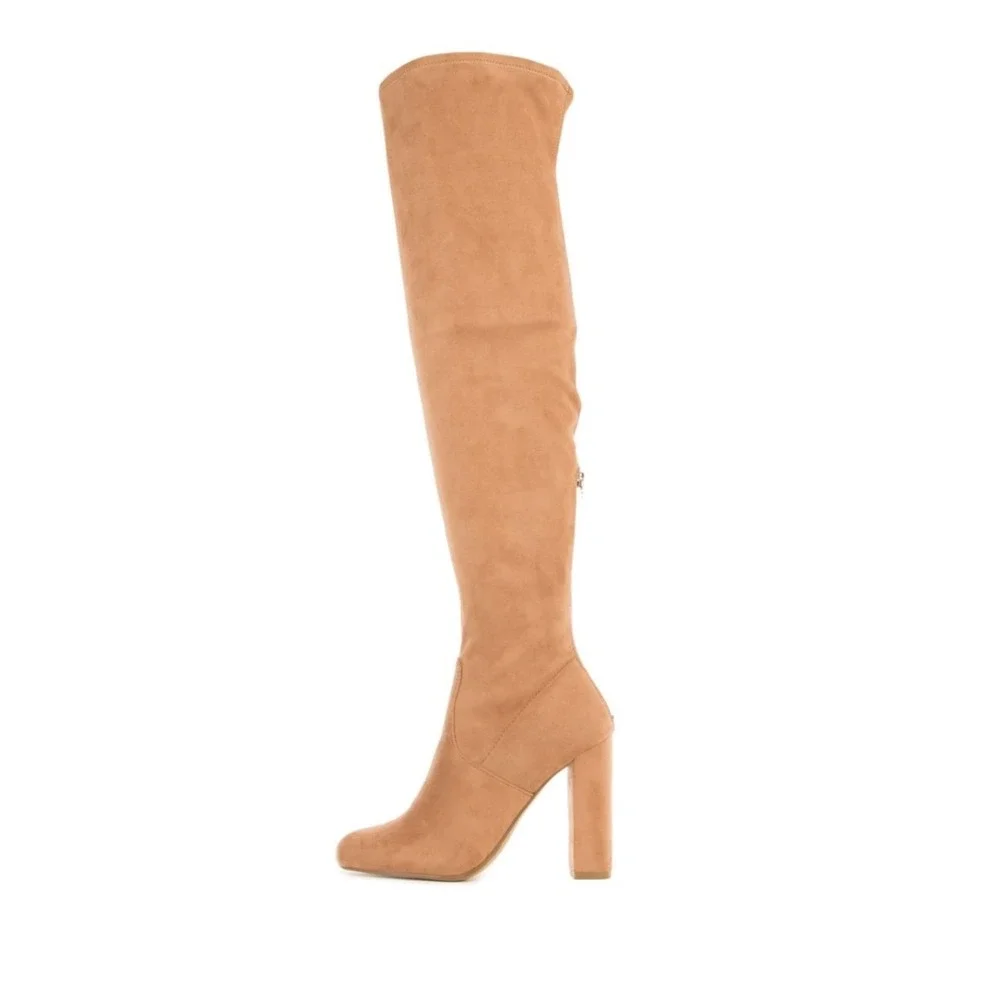 Steve Madden‎ Emotions Thigh High Over the Knee Pull On Sock Boots Block Heel 8