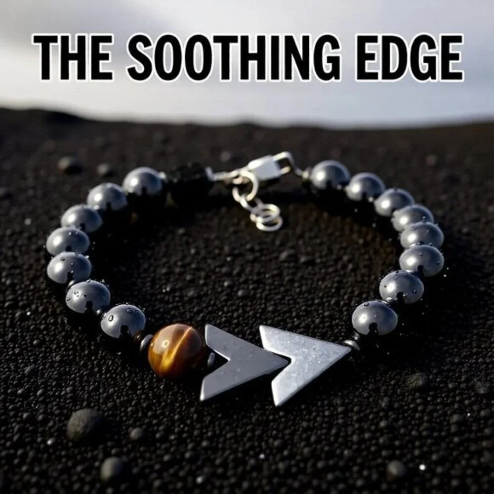Handsome! Men's Protection Bracelet: Hematite, Tigereye, Raw Black Tourmaline 8