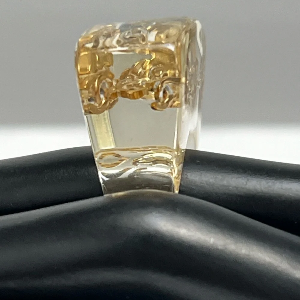 Chanel Lucite Signate Ring