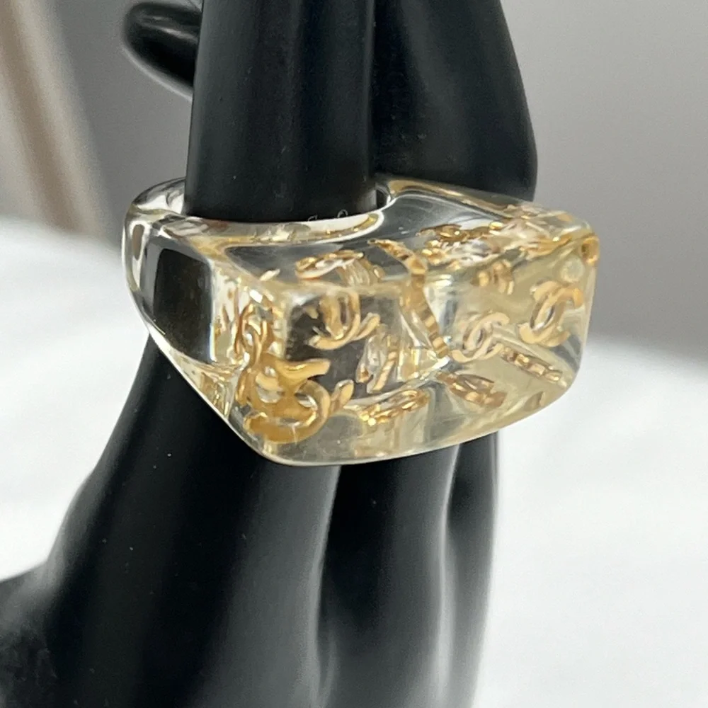 Chanel Lucite Signate Ring