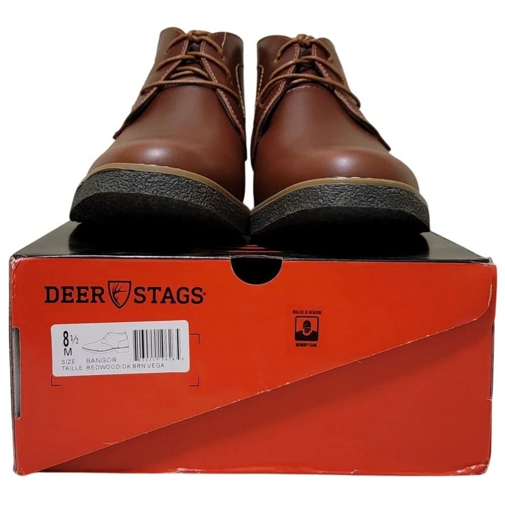 Deer Stags Men Bangor Classic Chukka Boots Size US 8.5M Redwood Dark Brown
