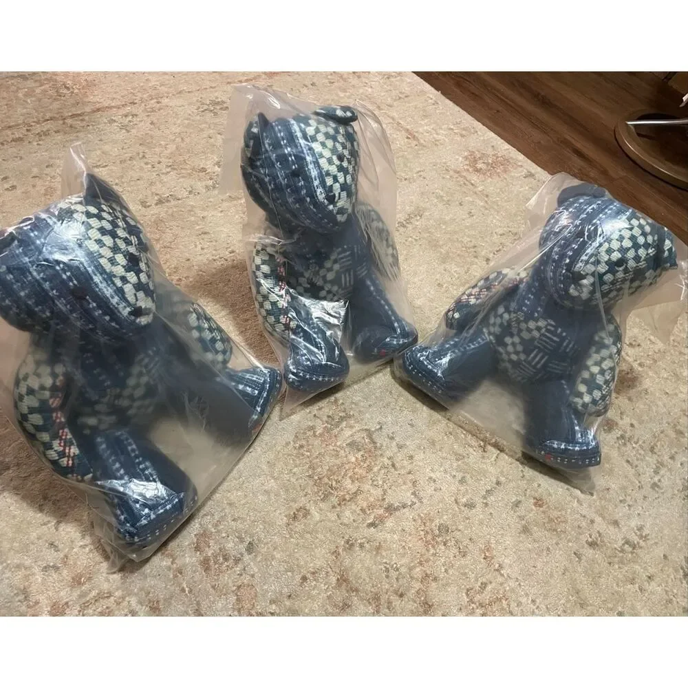 Pottery Barn Nelson Patchwork Teddy Shaped Pillow NIP