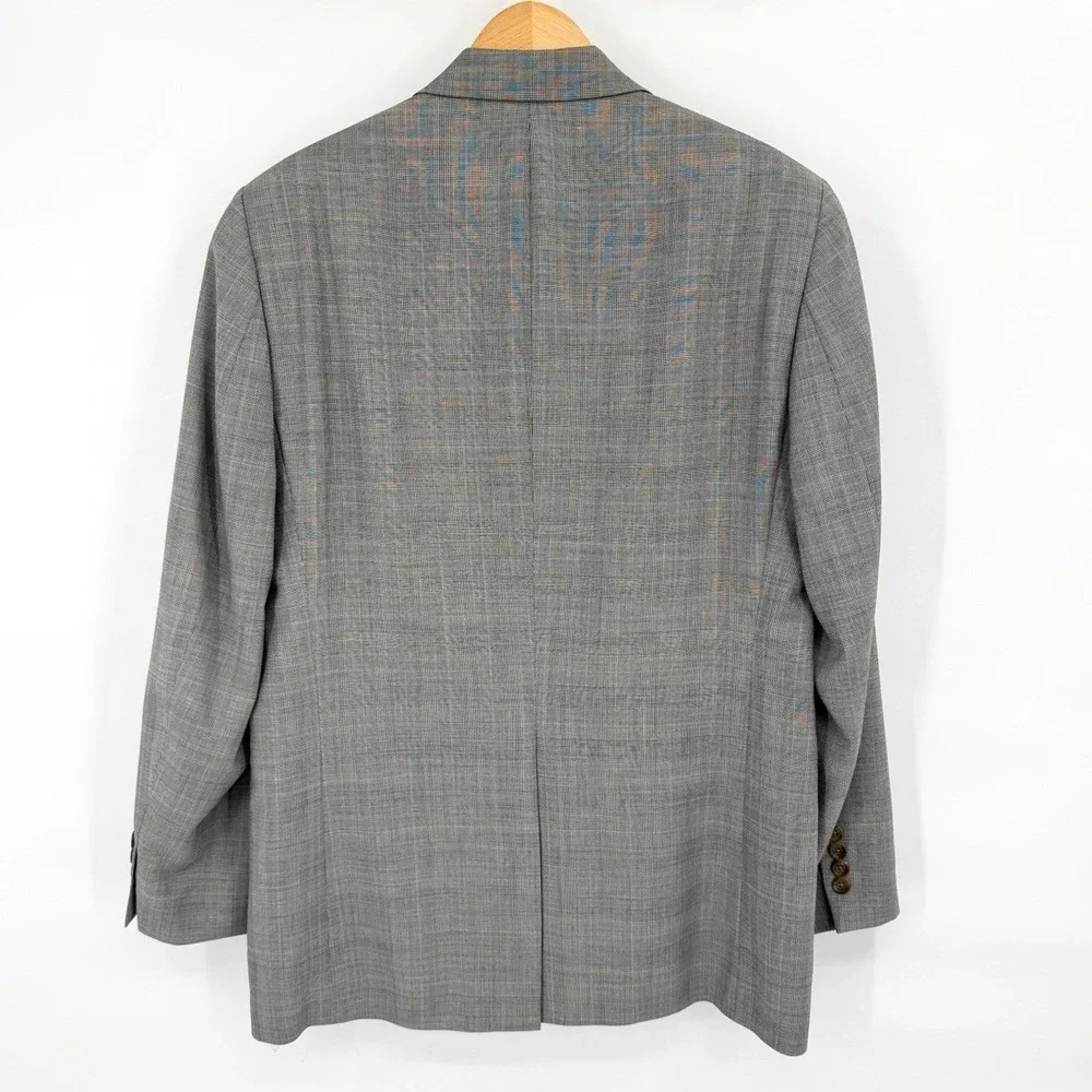 Ralph Lauren Mens‎ 38R 100% Wool Blazer Grey Glen Plaid Sport Coat Designer