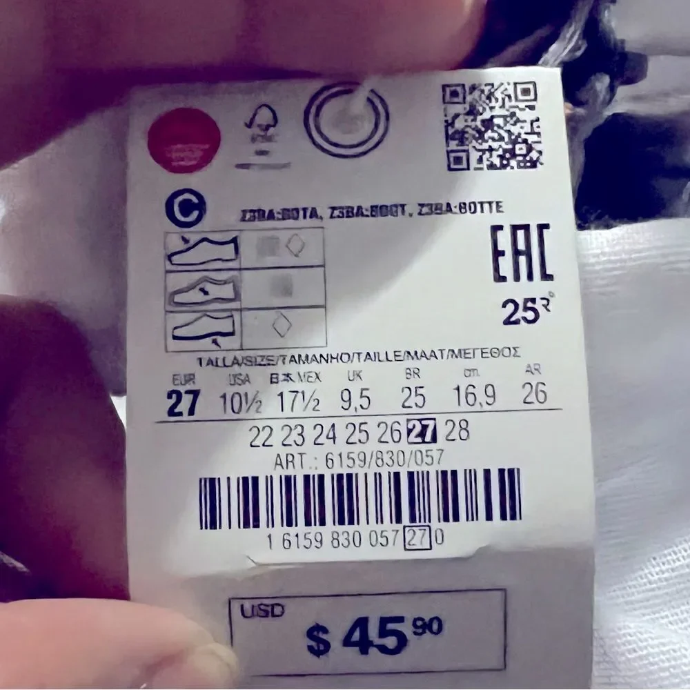 Zara eu shoes lining