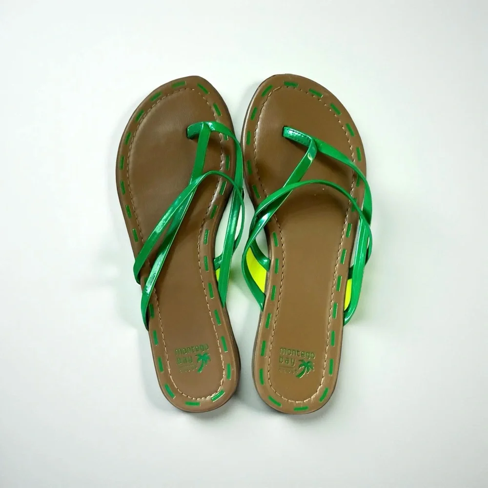 Montego Bay Club Green and Tan Women's Sandals