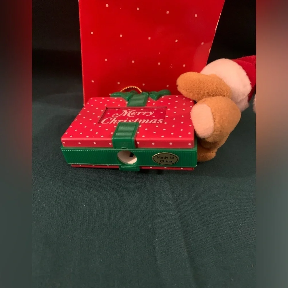 Vintage 1992 Avon Festive Bear with Gift Ornament