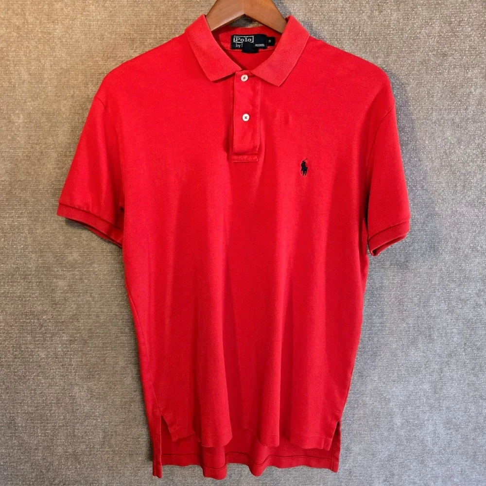 Polo Ralph Lauren Mens Small Red Short Sleeve‎ Pique Cotton Polo Shirt Classic