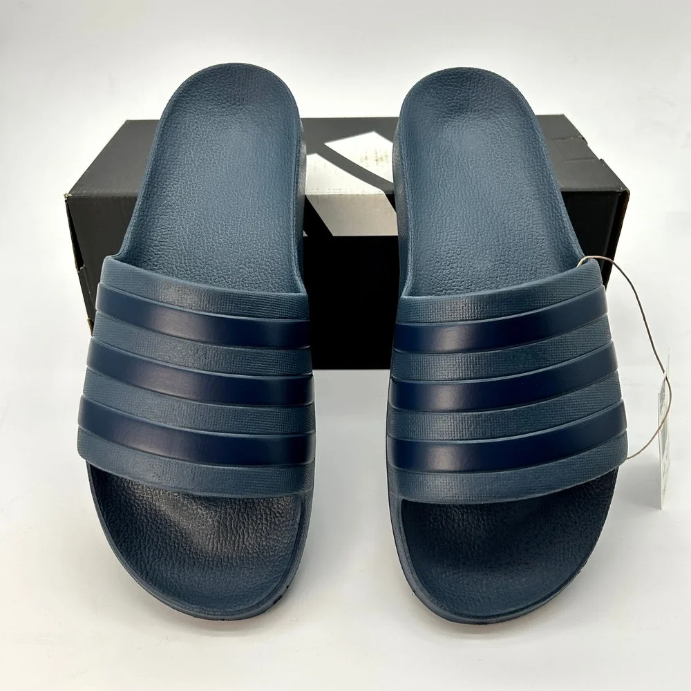 NEW adidas Adilette Aqua Slides Mens Size 12 Womens Size 13 Navy Blue IF0895