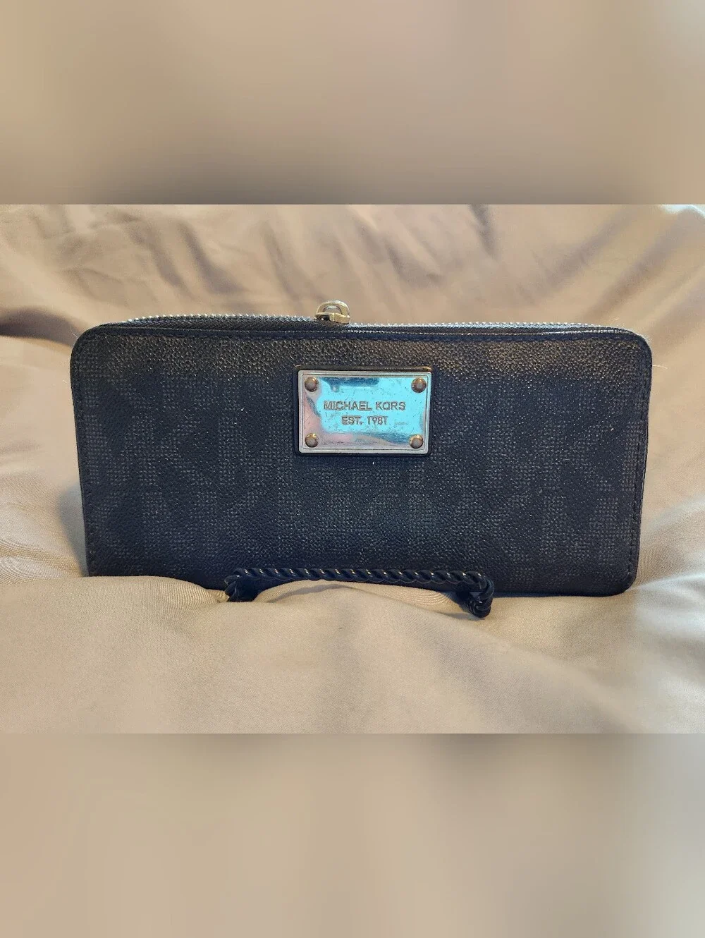 Michael Kors Black Textured Leather Wallet