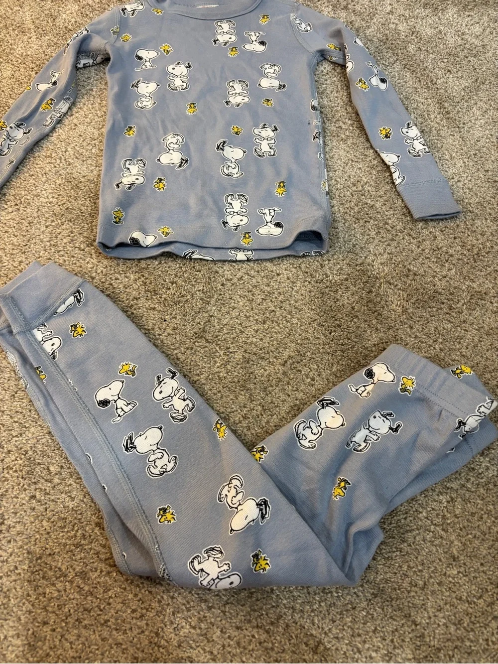 Hanna Andersson PEANUTS Blue Snoopy & Woodstock Kids Pajama Set organic cotton 4