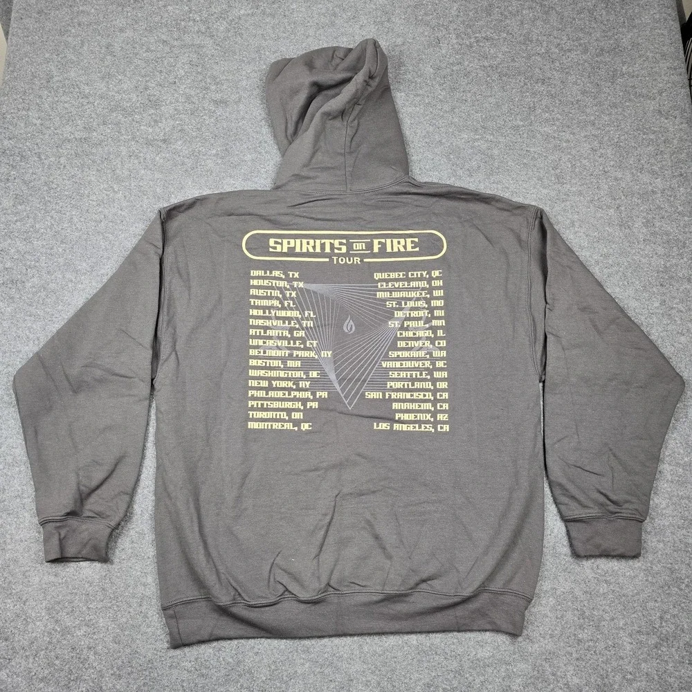 Smashing Pumpkins Hoodie Mens XL Gray Spirits On Fire Tour Gildan Pullover New