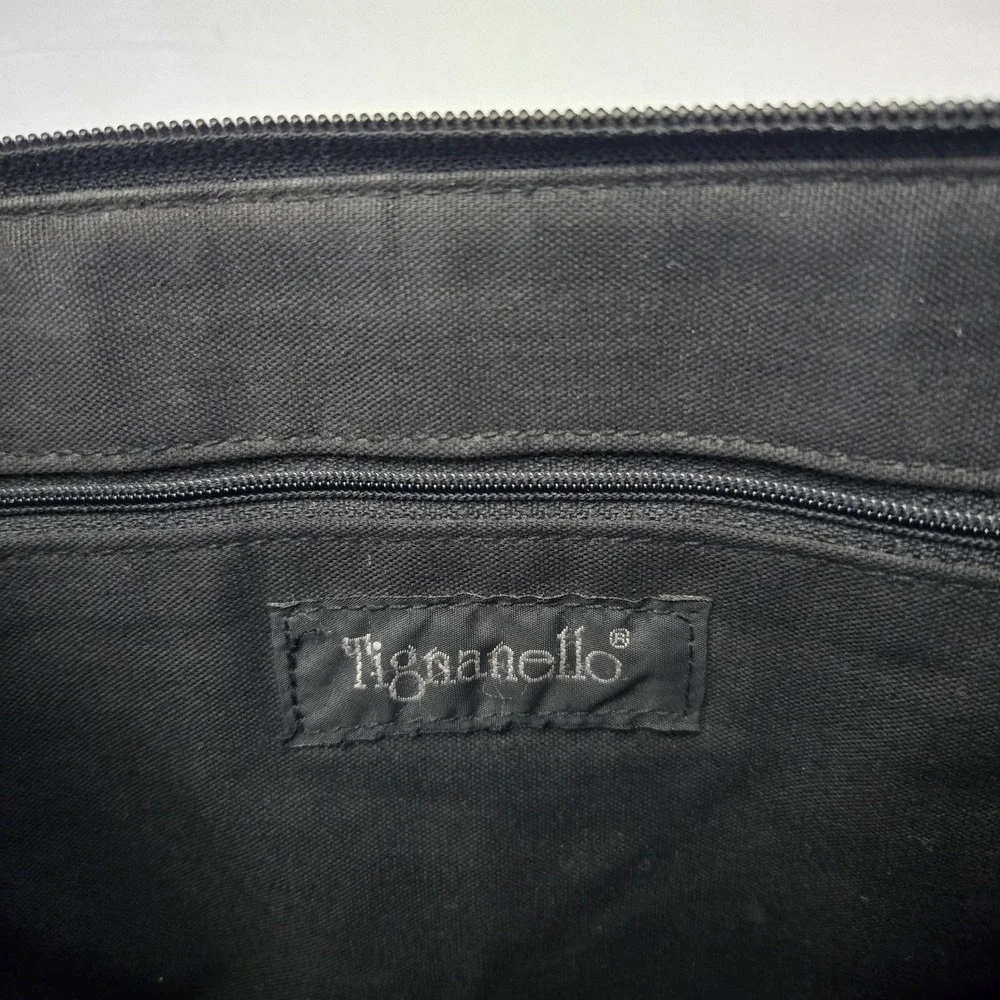 Tignanello Tig. Two Black‎ Pebble Leather Double Strap Shoulder Purse Capsule