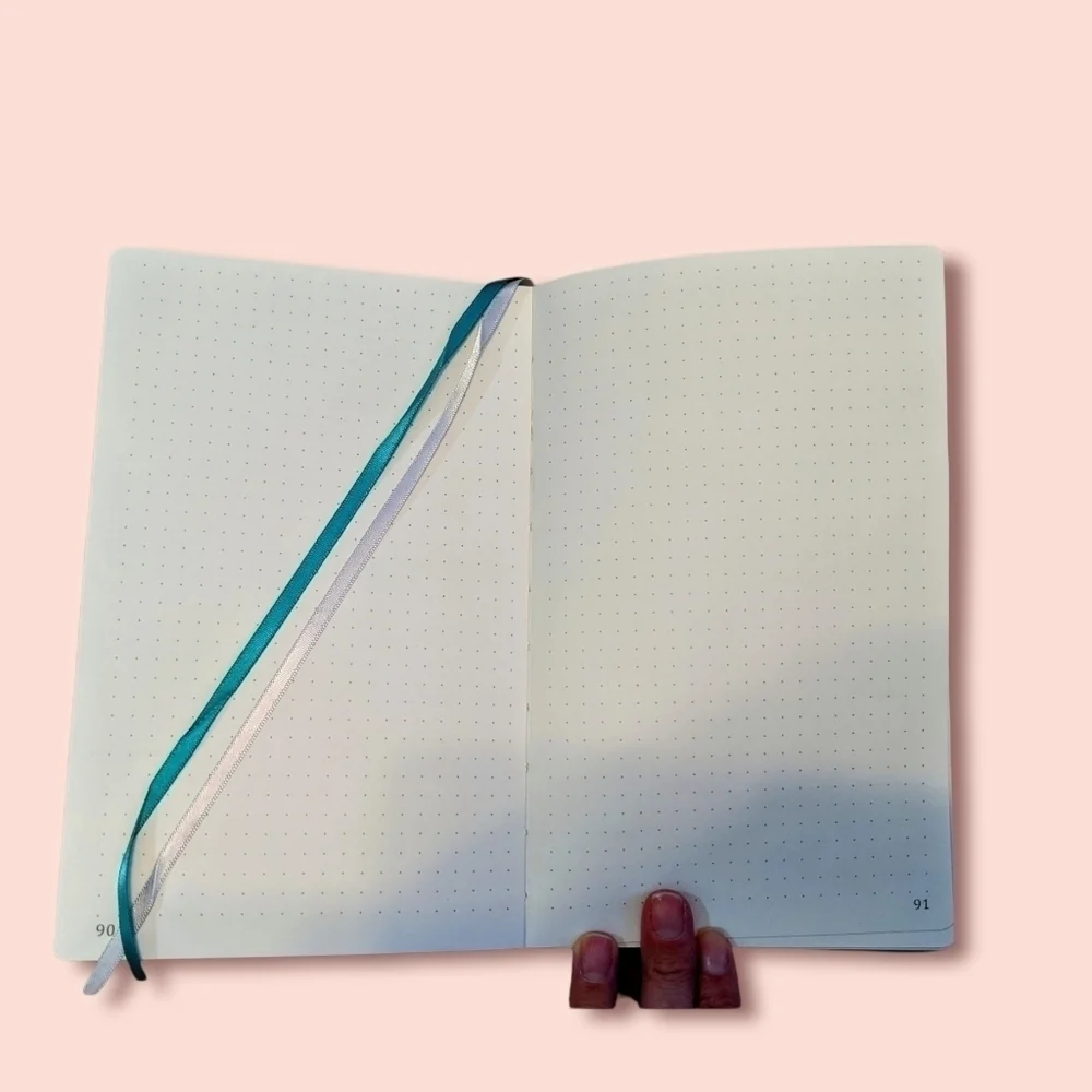 Teal Blue Dotted Journal with Index