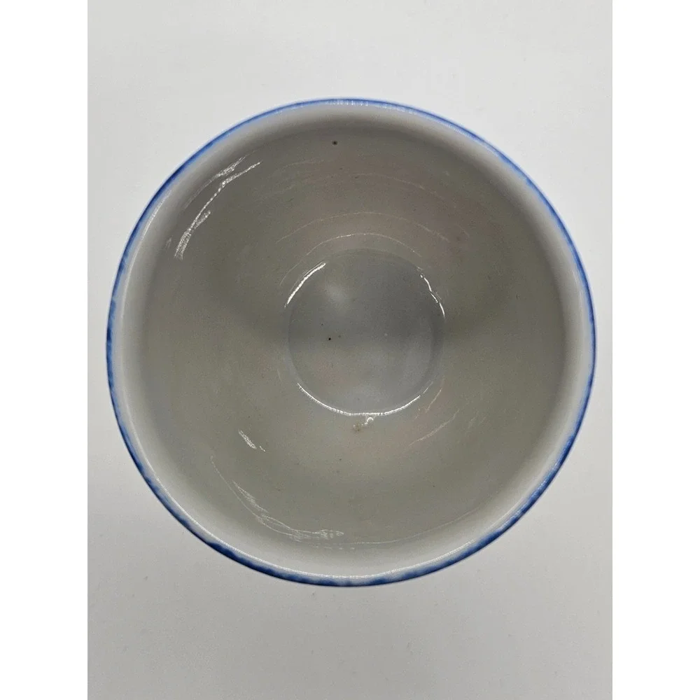 Vintage Egg Cup White Blue Cityscape Design‎ Breakfast Kitchen Decor