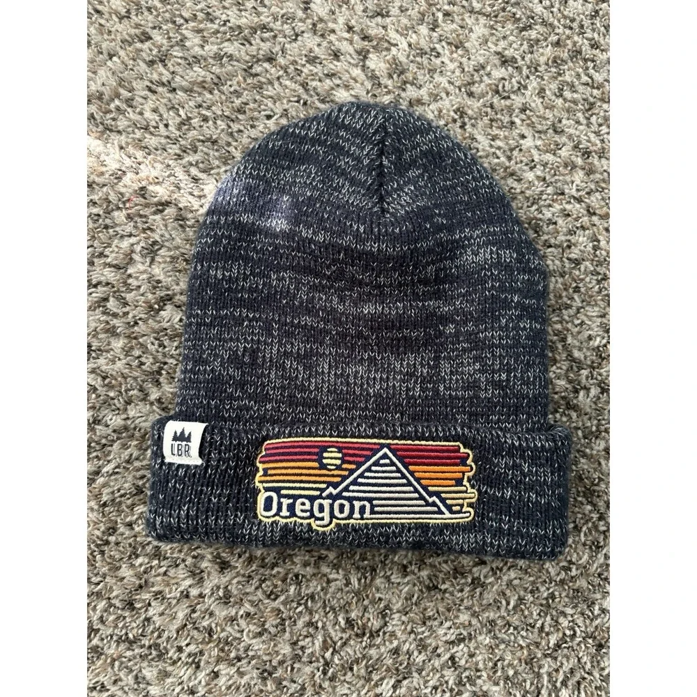 Little Bay Root‎ OREGON Logo Beanie Hat Heathered Blue OSFM