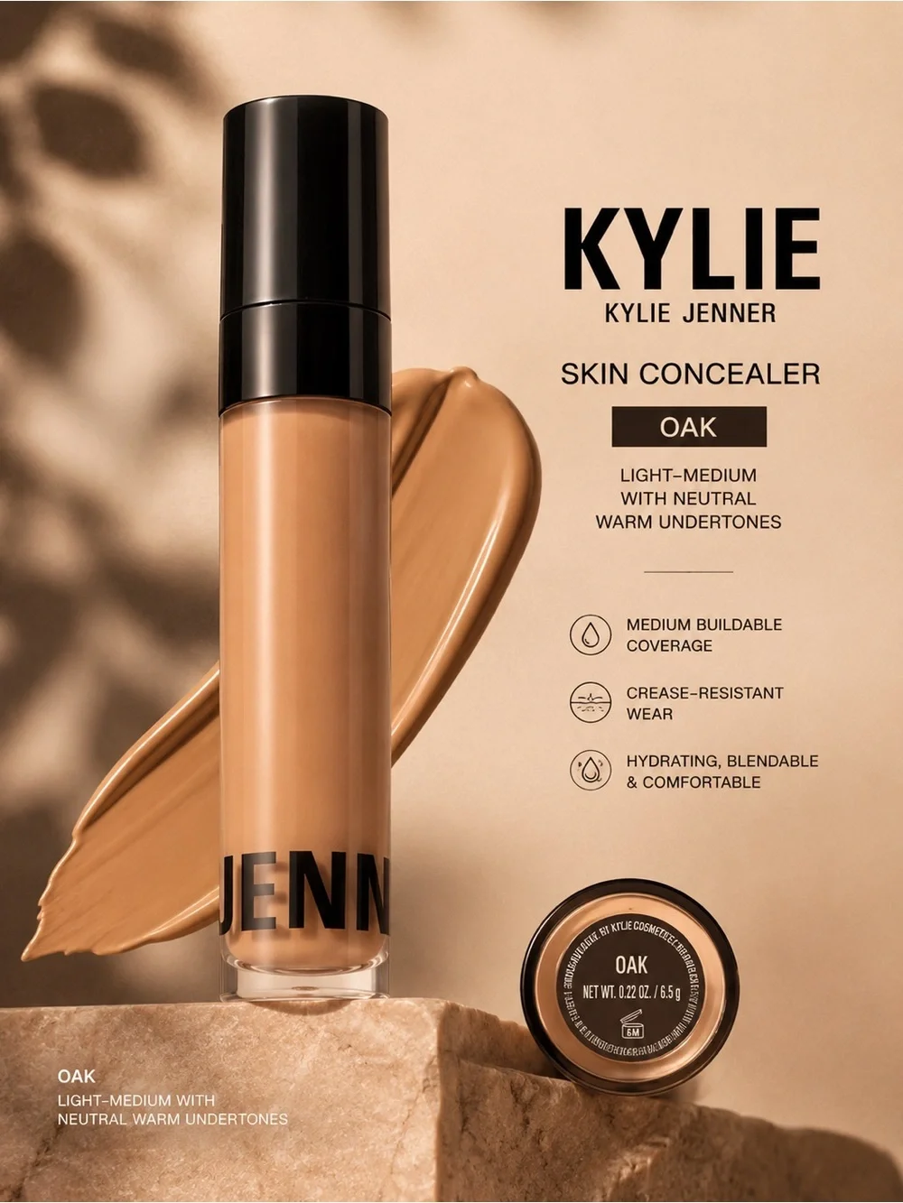 Kylie Jenner Skin Concealer Oak Light Medium Neutral Warm Like New