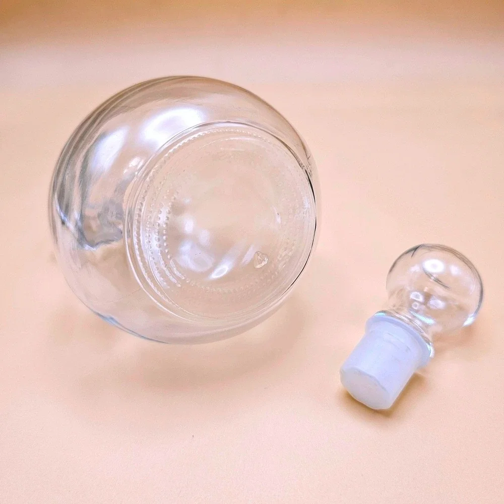 Glass Cruet Carafe‎ Pourer with Handle and Stopper Vinegar Oil Dispenser