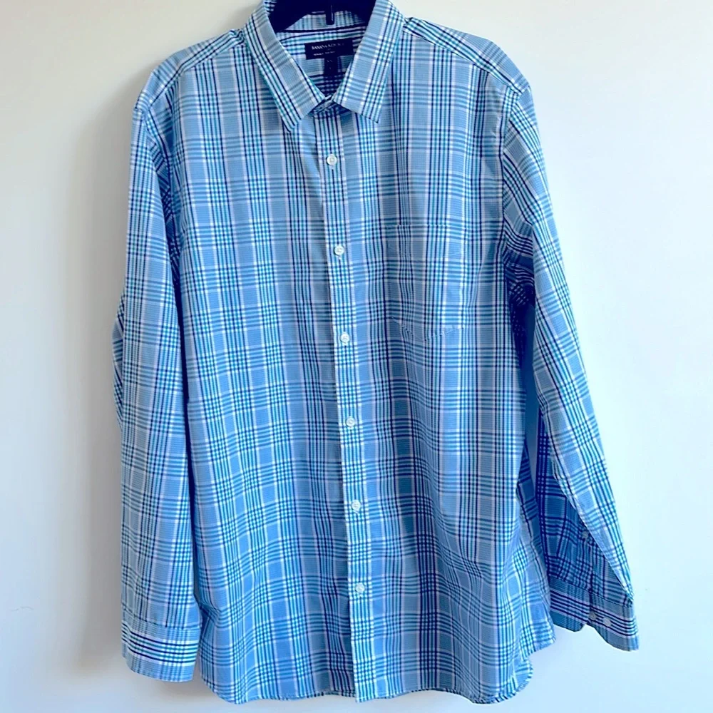 Banana Republic 100% Cotton Non-Iron Long Sleeve Shirt Size XXL 18-18 1/2 36”